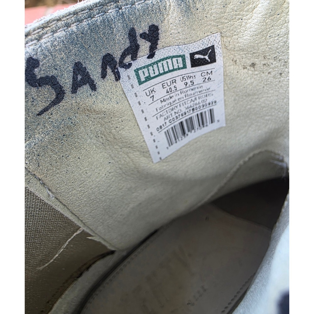 Fenty x Puma Rihanna Chelsea Leather Boots Chunky Customized Distressed Blue 9.5 - Picture 5 of 8